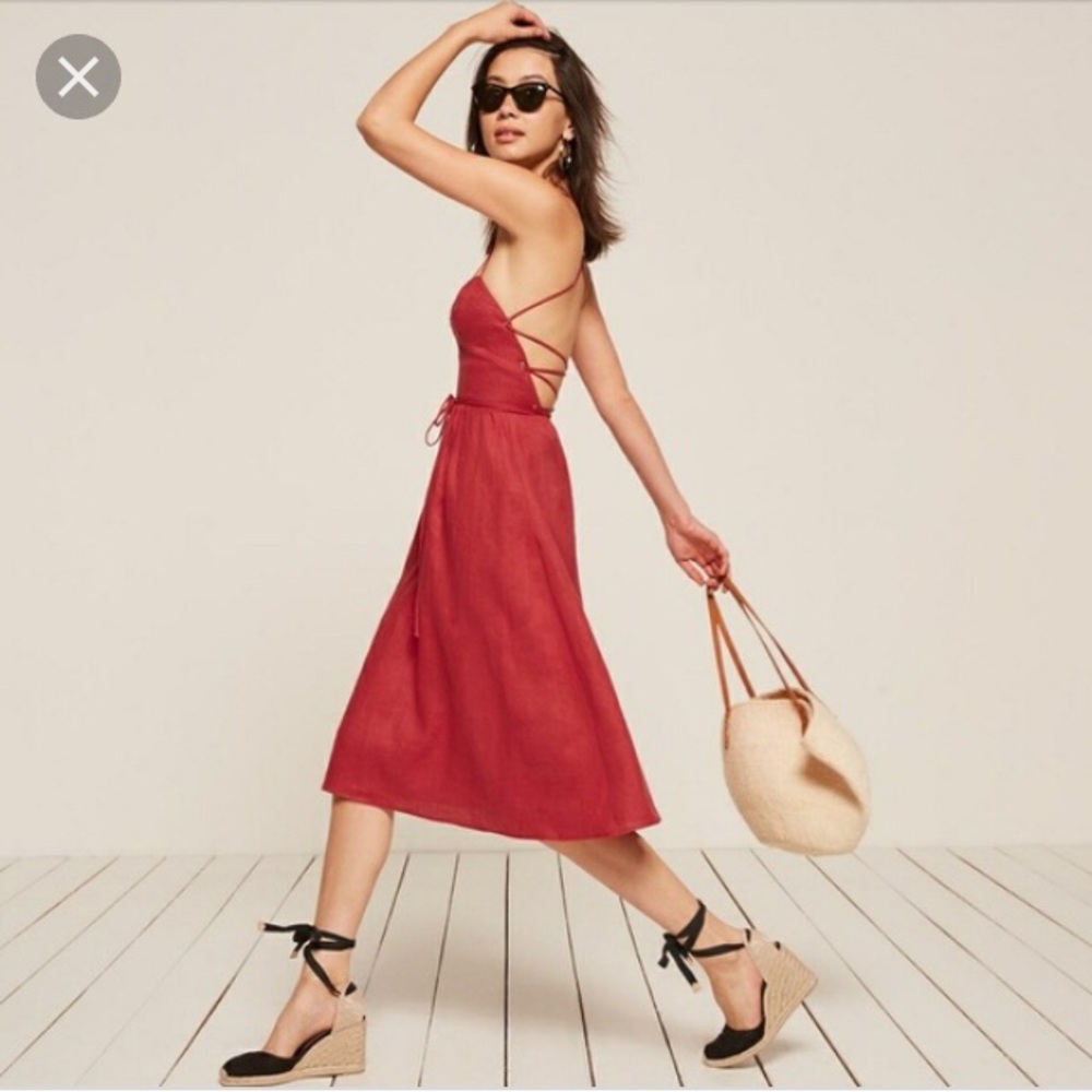 Reformation Pepper Dress in Cherry